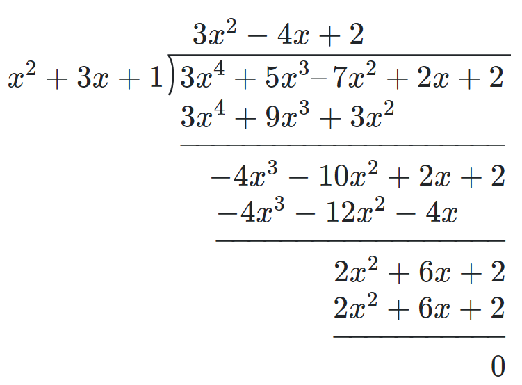 Polynomial long division